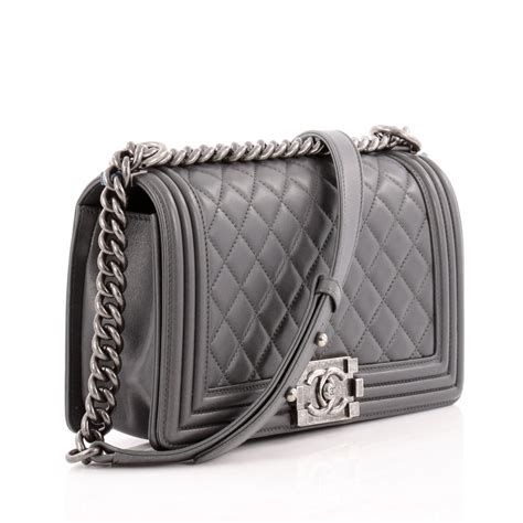 chanel boy bag light grey|chanel boy bag second hand.